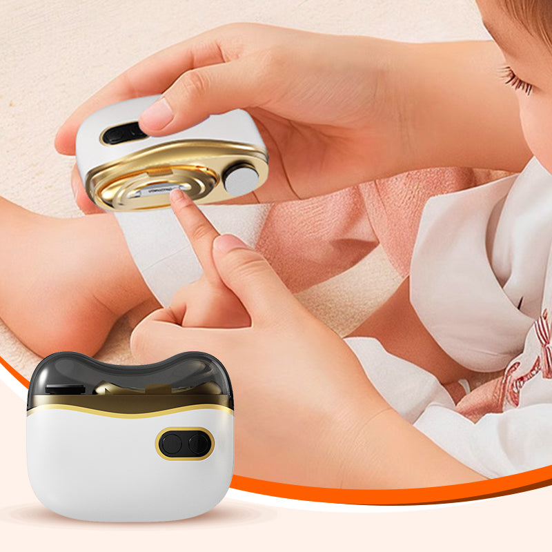 💅✨ Cortaúñas y Pulidor Eléctrico 2 en 1 – Manicura Profesional en Casa con 6 Accesorios y Base Recargable 🔋🌸
