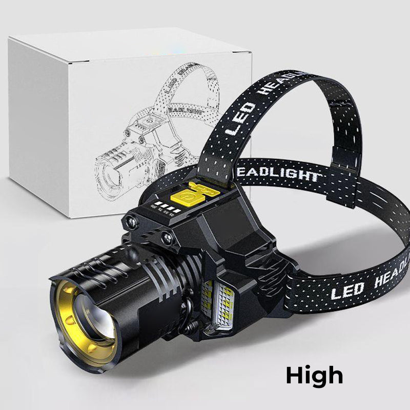 🔦💥 ¡50% DE DESCUENTO! Linterna Frontal Súper Brillante – Recargable, Impermeable y Manos Libres para Exterior 🌧️🏕️