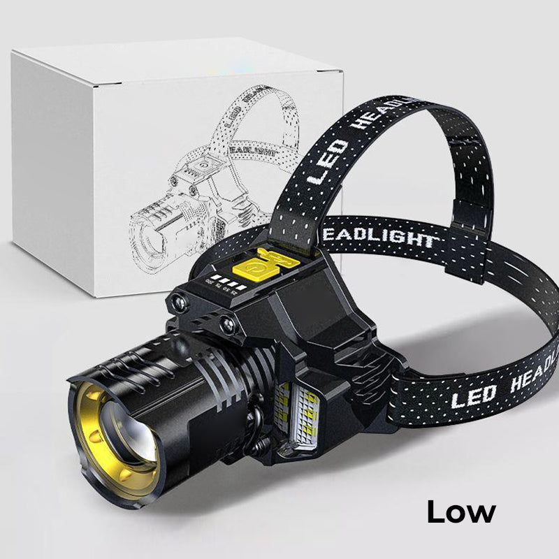 🔦💥 ¡50% DE DESCUENTO! Linterna Frontal Súper Brillante – Recargable, Impermeable y Manos Libres para Exterior 🌧️🏕️