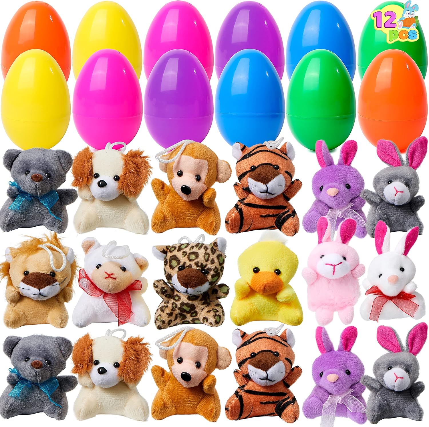 🐣 Huevos de Pascua Pre-rellenados con Animales de Peluche – Diversión y Sorpresa para Niños ✨🧸