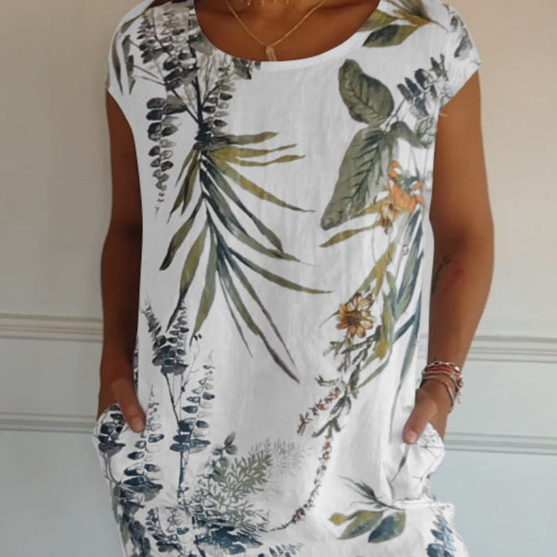 🌸✨ Vestido Estampado de Manga Corta para Mujer – Ligero, Cómodo y Súper Favorecedor 💃🌿 Estilo Fresco para el Día a Día ☀️