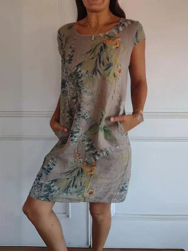🌸✨ Vestido Estampado de Manga Corta para Mujer – Ligero, Cómodo y Súper Favorecedor 💃🌿 Estilo Fresco para el Día a Día ☀️