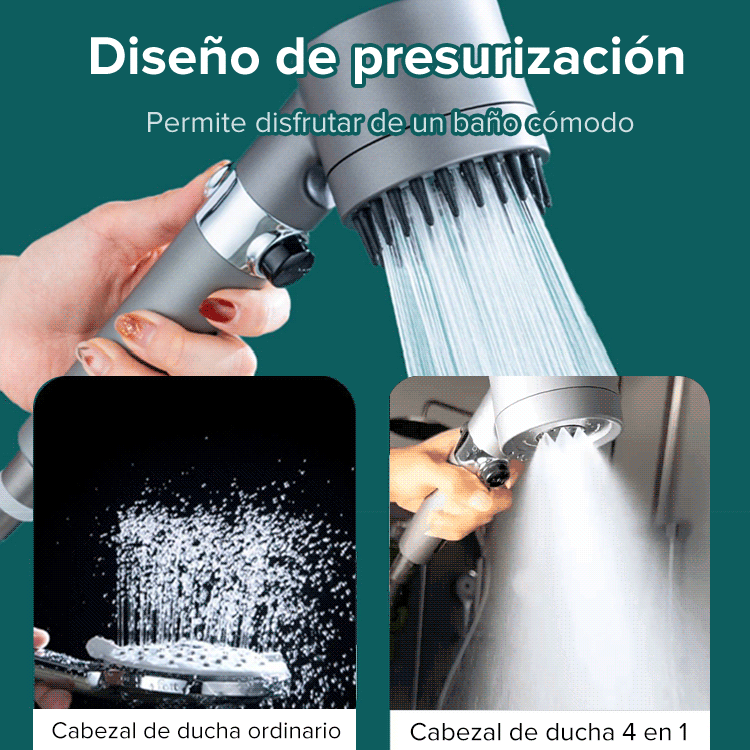 🚿✨ ¡50% DE DESCUENTO! Cabezal de Ducha Multifuncional 💆‍♂️ Ajuste con un Solo Botón + Masaje Alemán 🇩🇪💦