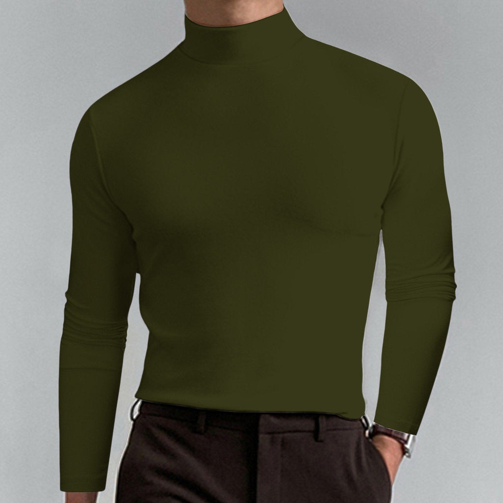 👕🔥 Camiseta Interior de Cuello Alto para Hombre – Suave, Elástica y Transpirable para Máxima Comodidad Todo el Día 💪✨
