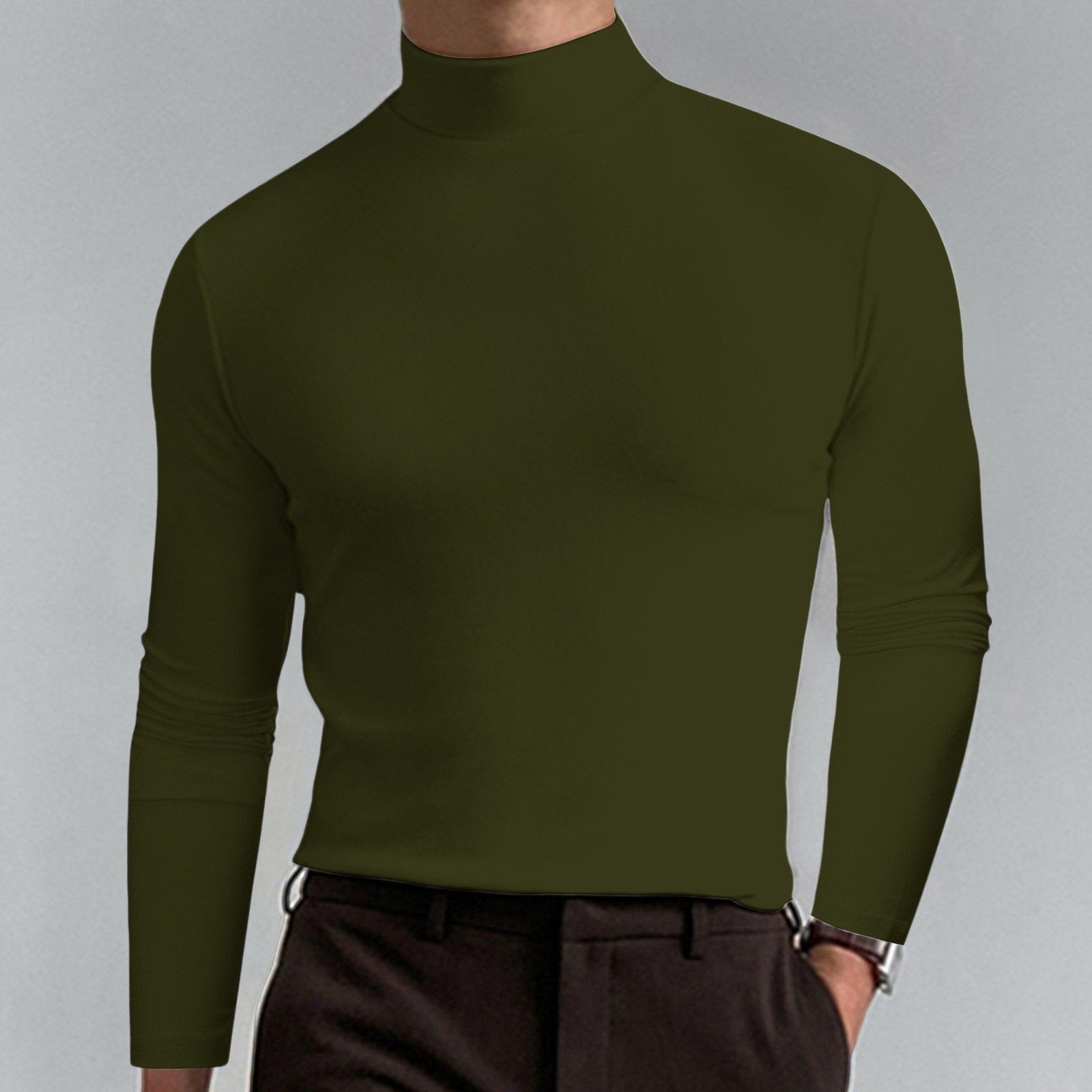 👕🔥 Camiseta Interior de Cuello Alto para Hombre – Suave, Elástica y Transpirable para Máxima Comodidad Todo el Día 💪✨