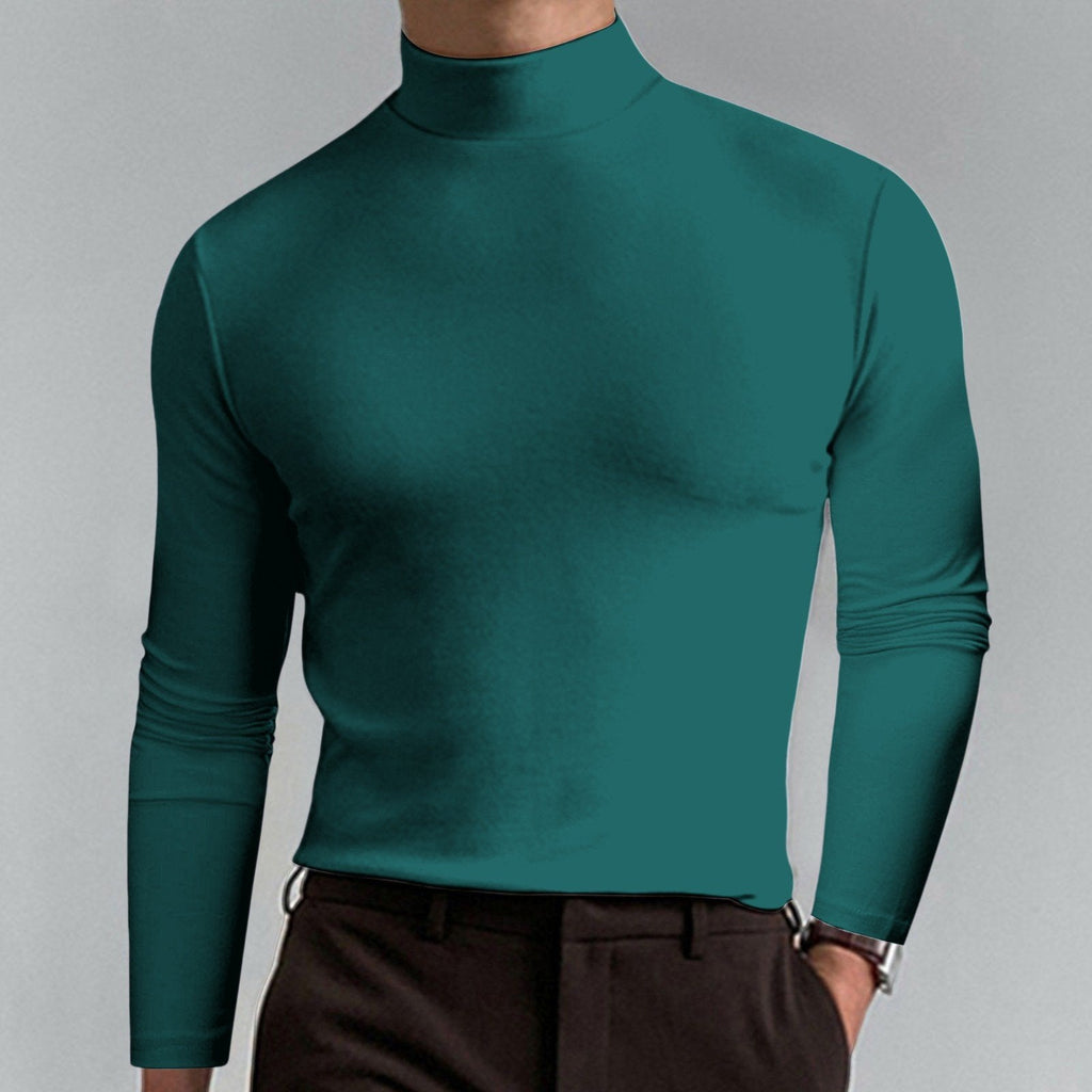 👕🔥 Camiseta Interior de Cuello Alto para Hombre – Suave, Elástica y Transpirable para Máxima Comodidad Todo el Día 💪✨