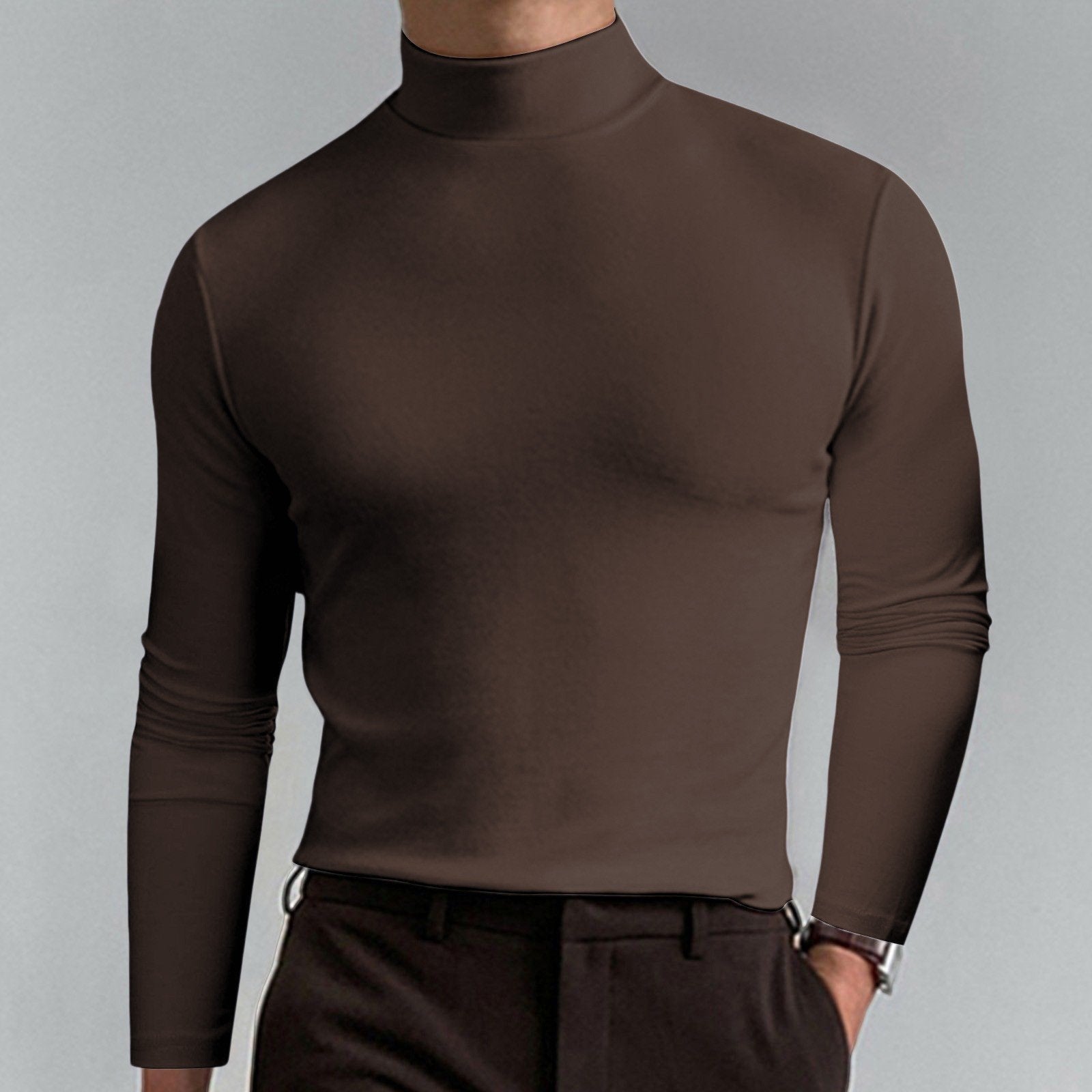 👕🔥 Camiseta Interior de Cuello Alto para Hombre – Suave, Elástica y Transpirable para Máxima Comodidad Todo el Día 💪✨