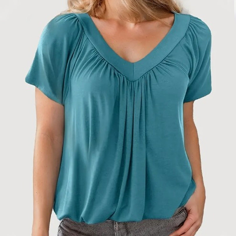 ⏰🔥 ¡50% DE DESCUENTO POR TIEMPO LIMITADO! 🌸 Camiseta Casual de Mujer Dokotoo – Manga Corta, Cuello en V y Ajuste Holgado para un Verano Fresco y Cómodo ☀️💖