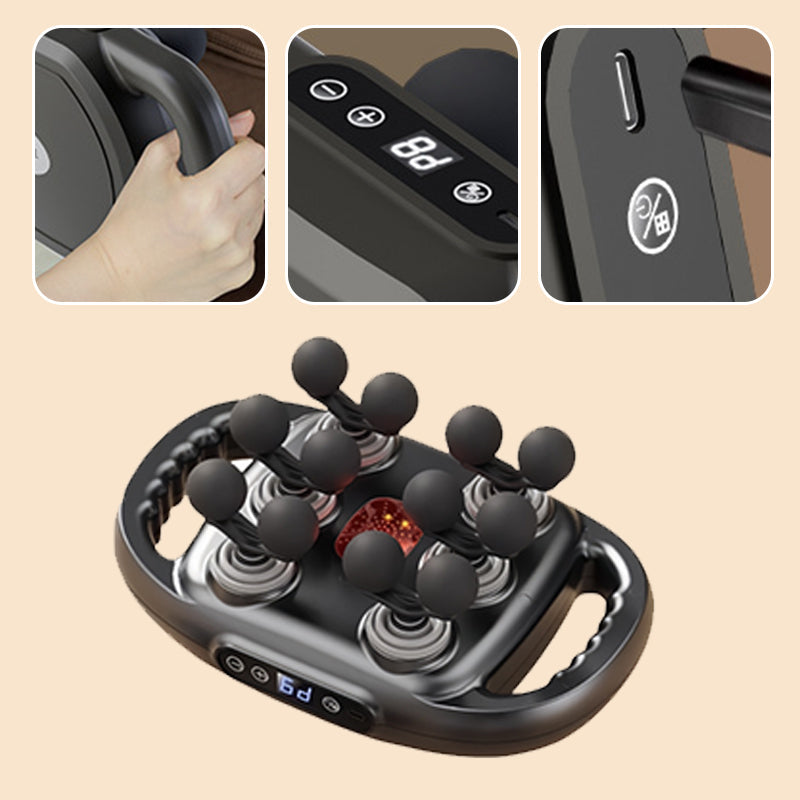 🔥Ofertas en promoción-Pistola de Masaje Muscular Automática Multifuncional con 12 Cabezales