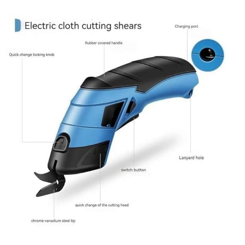 ✂️✨ Tijeras Eléctricas Portátiles para Tela – Corte Preciso y Suave con Batería de Litio Recargable 🔋🧵🪡