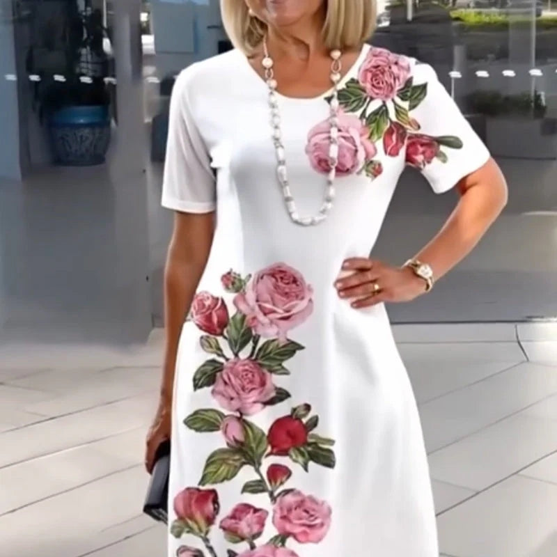 ⏰🔥 ¡50% DE DESCUENTO POR TIEMPO LIMITADO! 🌸👗 Vestido de Manga Corta Rose Bloom – Fresco, Ligero y Perfecto para Primavera 💖✨