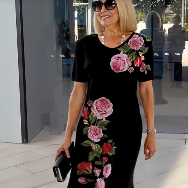 ⏰🔥 ¡50% DE DESCUENTO POR TIEMPO LIMITADO! 🌸👗 Vestido de Manga Corta Rose Bloom – Fresco, Ligero y Perfecto para Primavera 💖✨