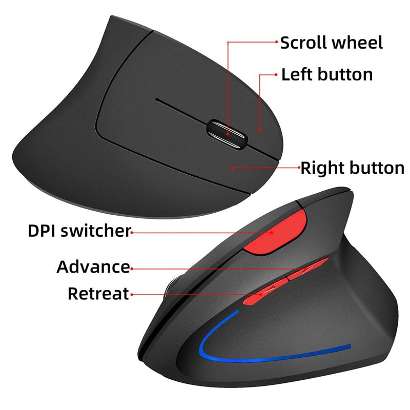 ⏰ÚLTIMO DÍA - 50% de descuento🖱️✨Ratón óptico vertical ergonómico inalámbrico recargable por USB