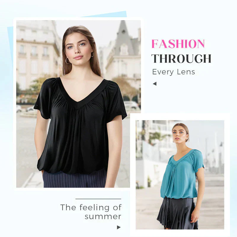 ⏰🔥 ¡50% DE DESCUENTO POR TIEMPO LIMITADO! 🌸 Camiseta Casual de Mujer Dokotoo – Manga Corta, Cuello en V y Ajuste Holgado para un Verano Fresco y Cómodo ☀️💖