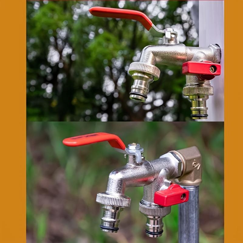 ⏰🔥 ¡50% DE DESCUENTO POR TIEMPO LIMITADO! 💧 Grifo Universal de Jardín – Doble Salida en Acero Inoxidable para Riego Fácil y Duradero 🌿✨