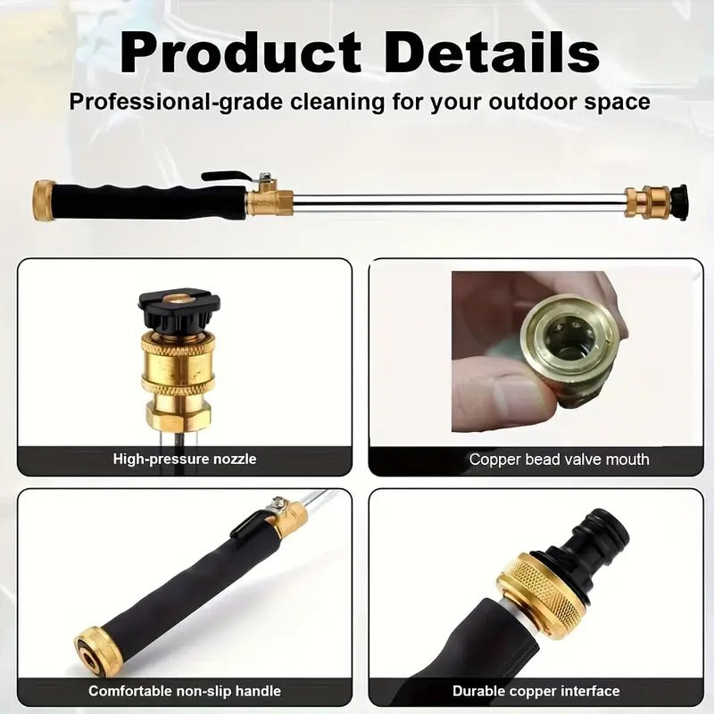 ⏰🔥 ¡50% DE DESCUENTO POR TIEMPO LIMITADO! 💦 Pistola de Agua a Alta Presión – 3 Boquillas Intercambiables y Aleación de Aluminio Resistente 🚗🌿
