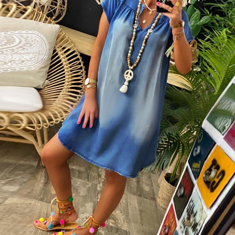 👗🔥 ¡OFERTA 50% OFF! Vestido Casual con Cuello en V – Elegancia y Comodidad Diaria