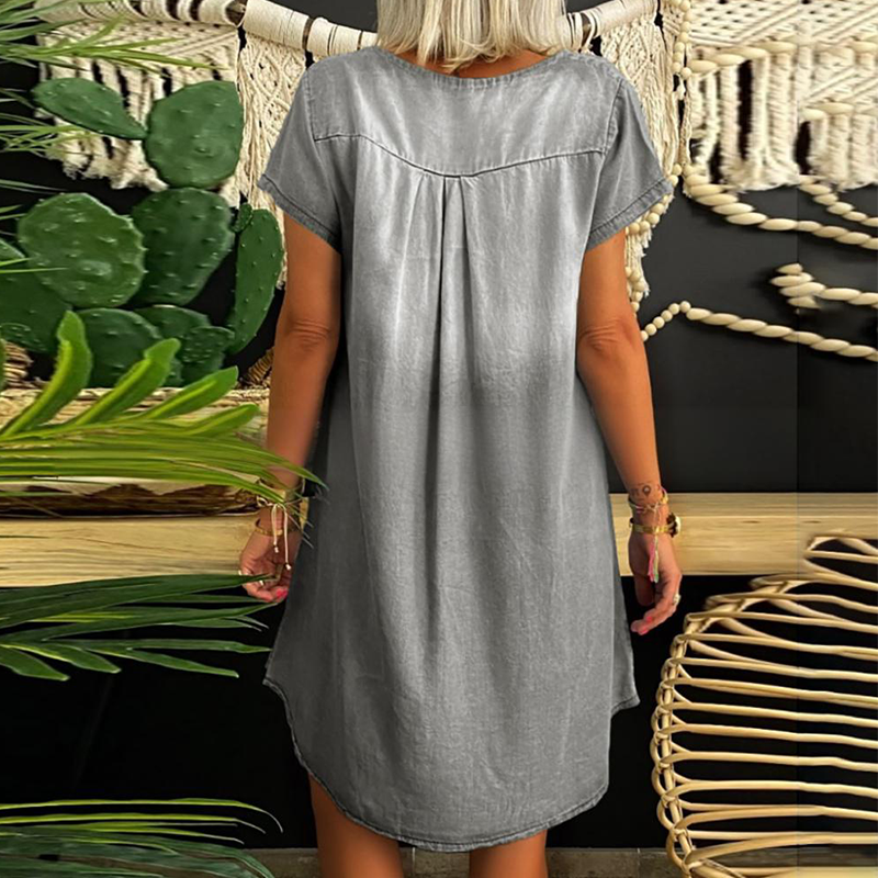 👗🔥 ¡OFERTA 50% OFF! Vestido Casual con Cuello en V – Elegancia y Comodidad Diaria