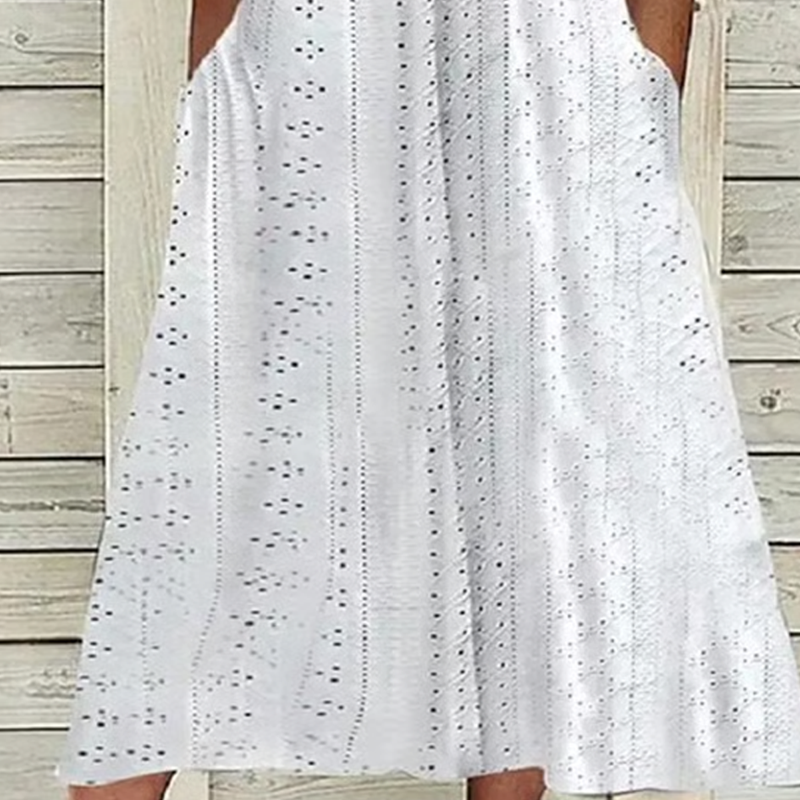 ⏰Rebajas de último día 50% de descuento💃Vestido elegante sólido cuello pico calado de mujer