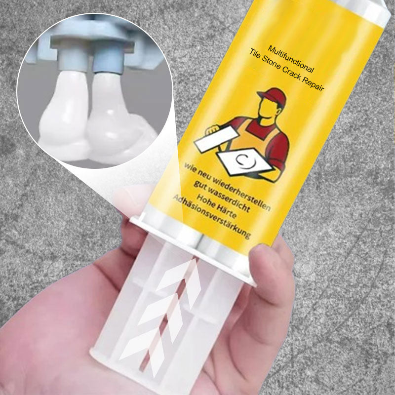 🛠️ Kit Multifuncional de Reparación para Grietas en Baldosas y Piedra – Restaura y Sella sin Obras, Resistente al Agua 💧✨