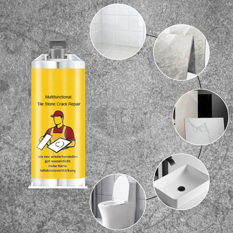 🛠️ Kit Multifuncional de Reparación para Grietas en Baldosas y Piedra – Restaura y Sella sin Obras, Resistente al Agua 💧✨