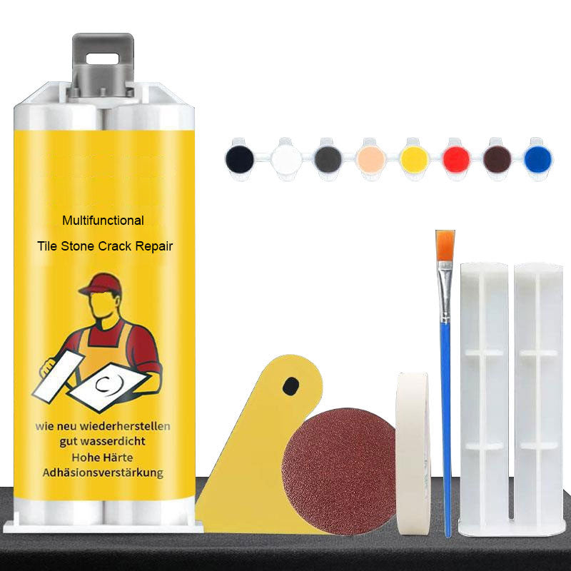 🛠️ Kit Multifuncional de Reparación para Grietas en Baldosas y Piedra – Restaura y Sella sin Obras, Resistente al Agua 💧✨