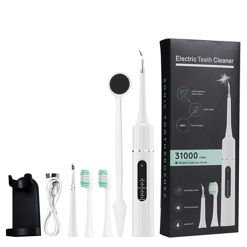 🦷✨ Limpiador Dental Ultrasónico 5 en 1 – 3 Velocidades Ajustables para Limpieza Profunda y Suave 💦📦