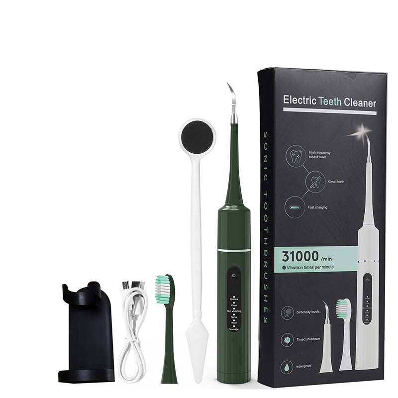 🦷✨ Limpiador Dental Ultrasónico 5 en 1 – 3 Velocidades Ajustables para Limpieza Profunda y Suave 💦📦