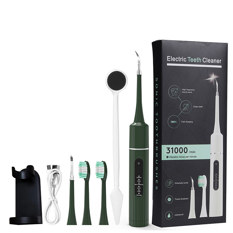 🦷✨ Limpiador Dental Ultrasónico 5 en 1 – 3 Velocidades Ajustables para Limpieza Profunda y Suave 💦📦
