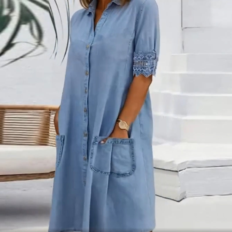👗💙 ¡OFERTA 50% OFF! Vestido Vaquero Elegante Mujer – Estilo Casual Chic
