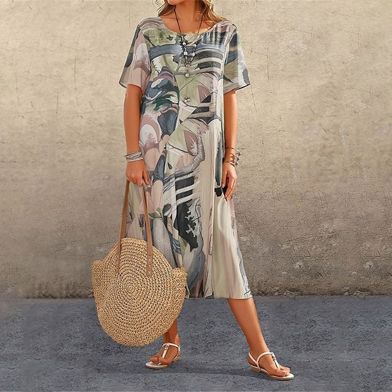 💃🌴 Vestido Elegante de Seda de Morera “Tropical Breeze” – Ligero, Fluido y Sofisticado ✨👗