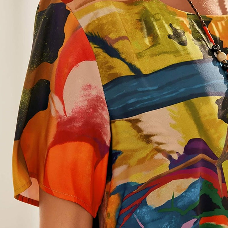 💃🌴 Vestido Elegante de Seda de Morera “Tropical Breeze” – Ligero, Fluido y Sofisticado ✨👗