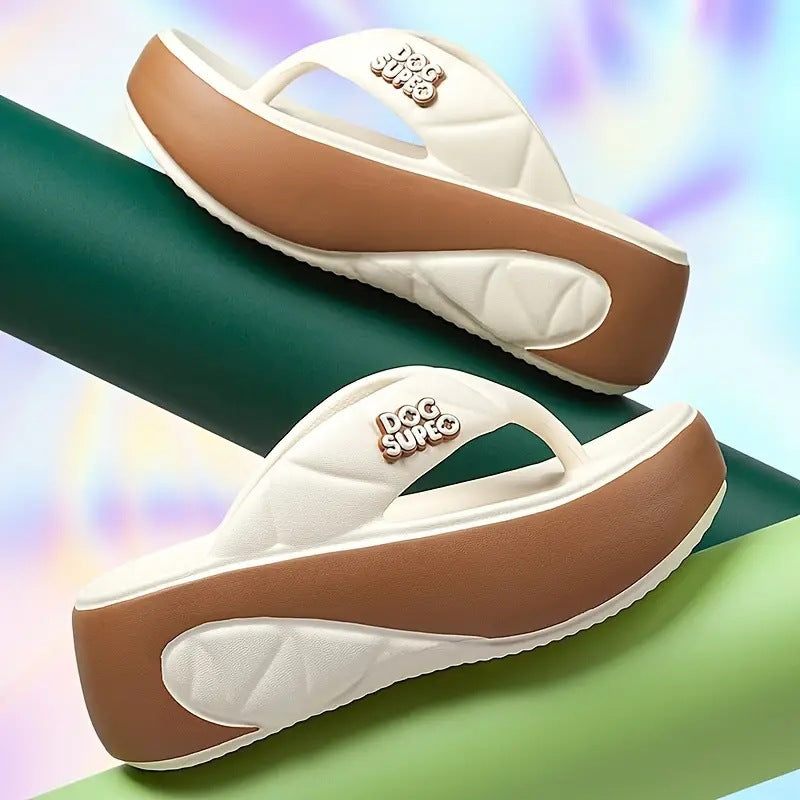 👡 Chanclas de Plataforma Suave con Bloques de Color para Mujer – Estilo Veraniego, Cómodas y Modernas ☀️✨