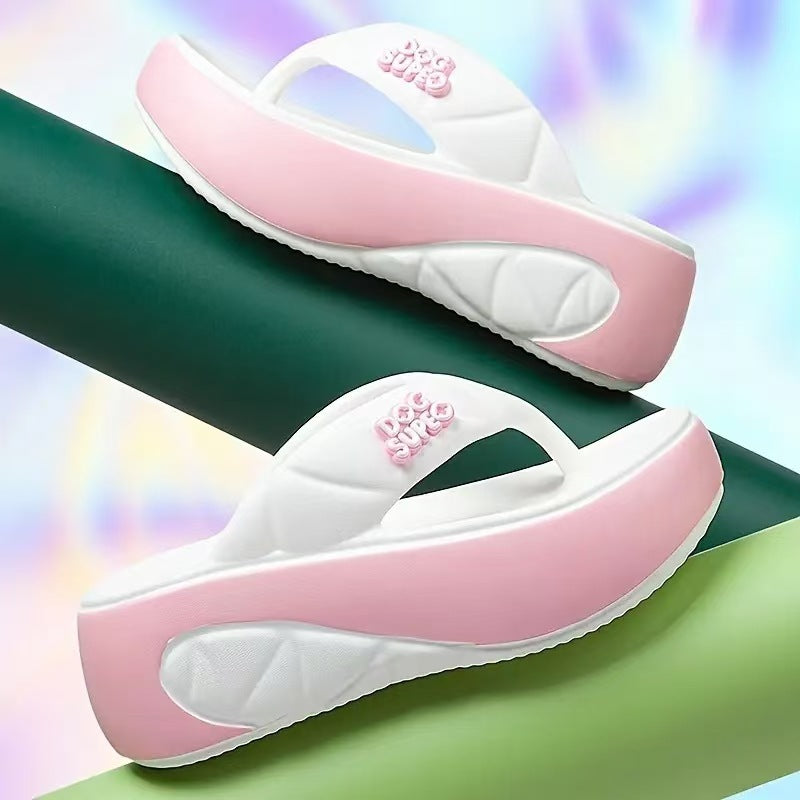 👡 Chanclas de Plataforma Suave con Bloques de Color para Mujer – Estilo Veraniego, Cómodas y Modernas ☀️✨