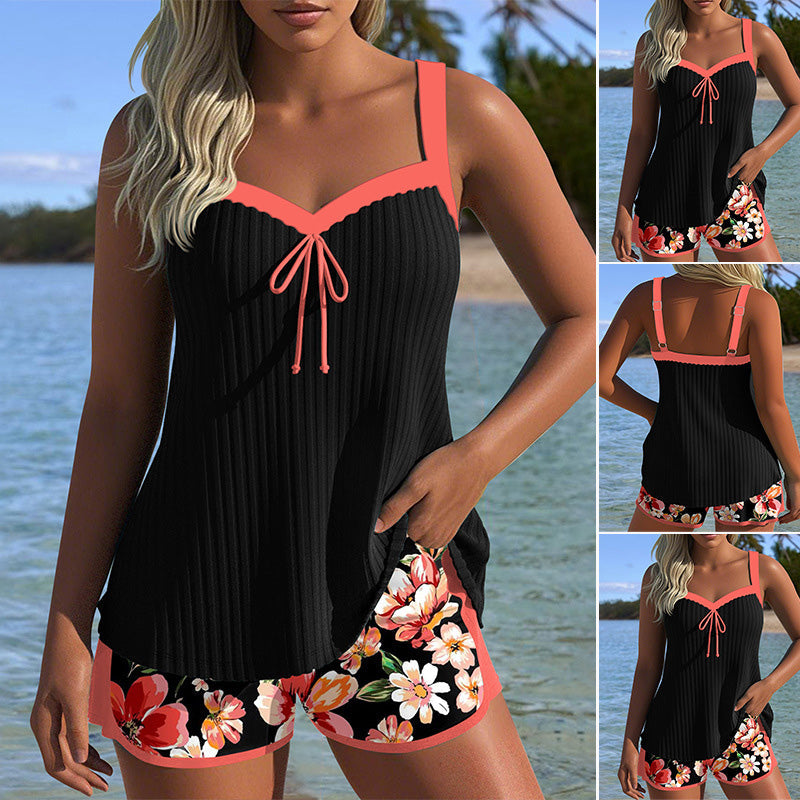 🌞👙 Conjunto de Bañador y Pantalón Corto Estampado – Estilo Fresco y Divertido para Disfrutar del Sol con Comodidad 🏖️🌸
