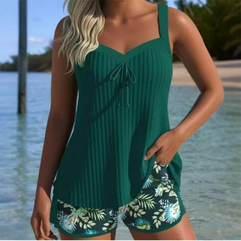 🌞👙 Conjunto de Bañador y Pantalón Corto Estampado – Estilo Fresco y Divertido para Disfrutar del Sol con Comodidad 🏖️🌸