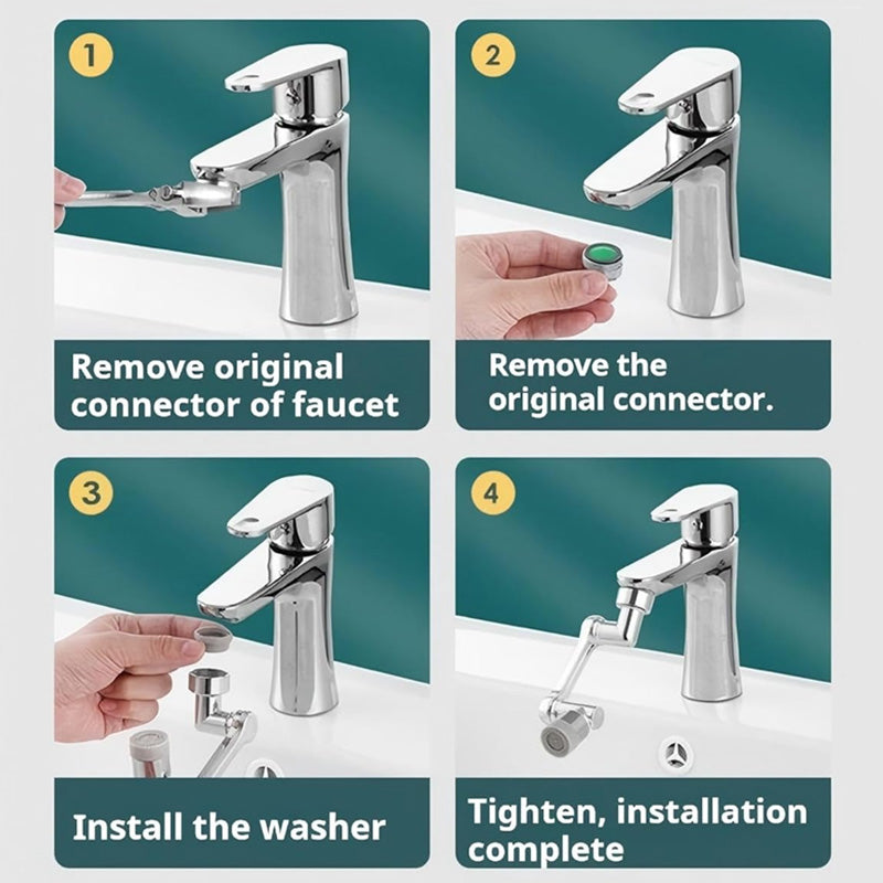 🔥 ¡50% DE DESCUENTO! 🔥 Adaptador de Grifo Universal Giratorio 1440° y Antiespuma 💦🚰 – Ajuste Perfecto para Cocina y Baño, Ahorra Agua y Evita Salpicaduras ✨