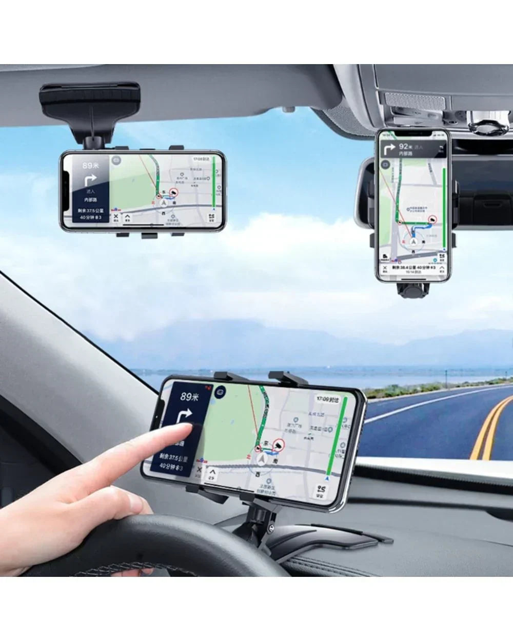 📱🚗 Soporte Universal para Teléfono para Salpicadero de Coche con Rotación 1200° 🔄✨ Ajuste Perfecto y Visión Óptima Mientras Conduces 🛣️🌟