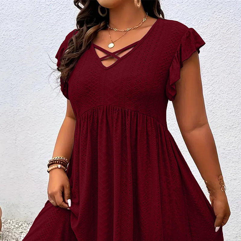⏰🔥 ¡50% DE DESCUENTO POR TIEMPO LIMITADO! 👗 Vestido de mujer con escote en V y volantes: favorecedor, tejido suave y perfecto para cualquier ocasión ✨🌸