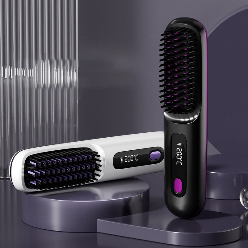 ✨💇‍♀️ Peine Alisador Inalámbrico con Calentamiento Cerámico – Suave, Rápido y Portátil 🔥