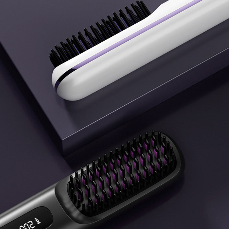 ✨💇‍♀️ Peine Alisador Inalámbrico con Calentamiento Cerámico – Suave, Rápido y Portátil 🔥