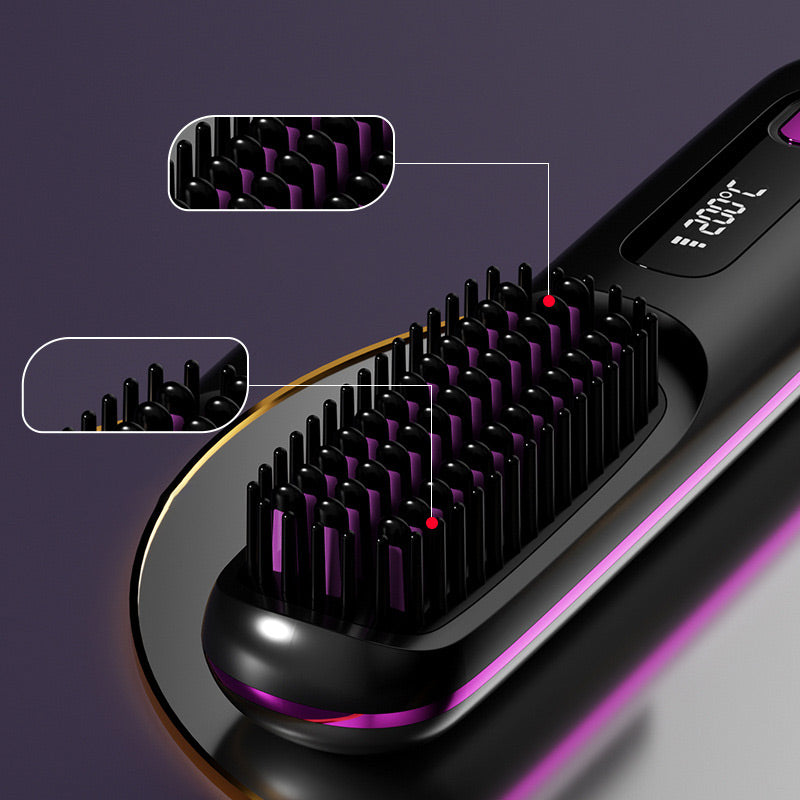 ✨💇‍♀️ Peine Alisador Inalámbrico con Calentamiento Cerámico – Suave, Rápido y Portátil 🔥