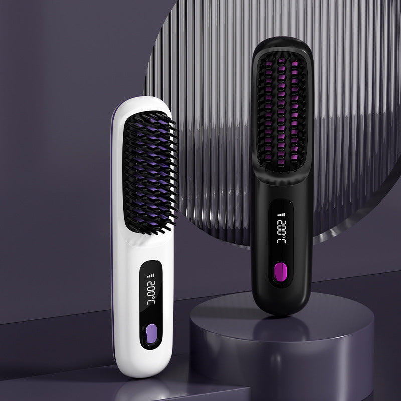✨💇‍♀️ Peine Alisador Inalámbrico con Calentamiento Cerámico – Suave, Rápido y Portátil 🔥