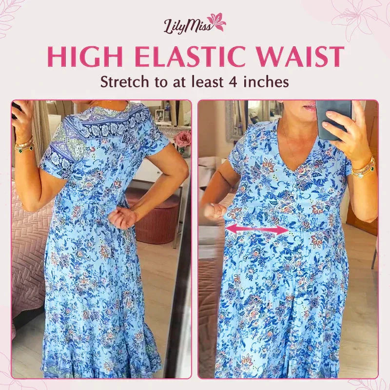💃🌸 Vestido con Estampado Floral y Cuello en V – Elegancia Fresca y Estilo Perfecto para el Verano ☀️👗