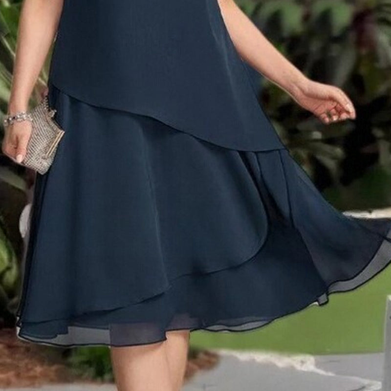 👗✨ Vestido Midi de Malla en Capas para Mujer 💫 Ligero, Elegante y con Movimiento | Silueta Favorecedora💖