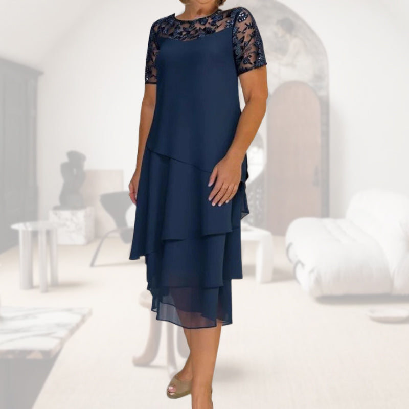 👗✨ Vestido Midi de Malla en Capas para Mujer 💫 Ligero, Elegante y con Movimiento | Silueta Favorecedora💖