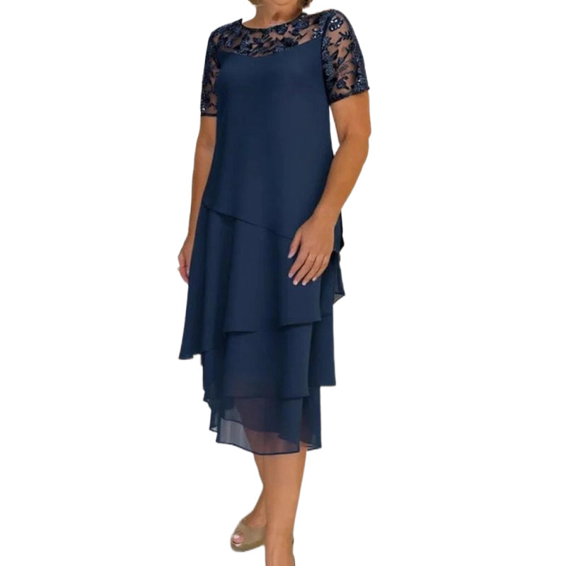 👗✨ Vestido Midi de Malla en Capas para Mujer 💫 Ligero, Elegante y con Movimiento | Silueta Favorecedora💖