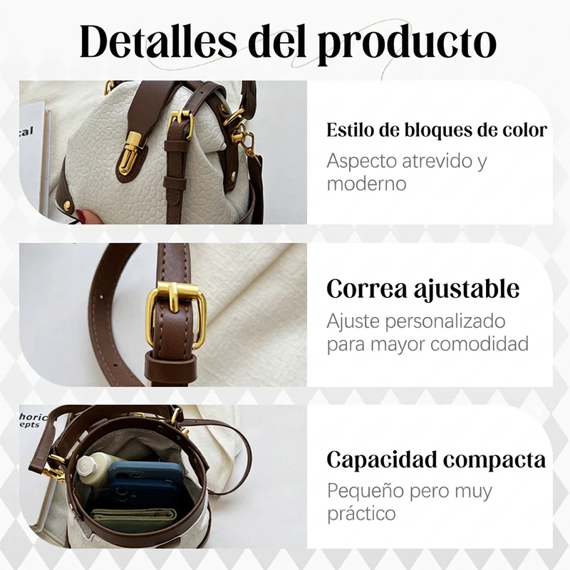 ⏰🔥 ¡50% DE DESCUENTO POR TIEMPO LIMITADO! 👜 Bolso Elegante con Bloques de Color – Estilo Moderno y Sofisticado ✨