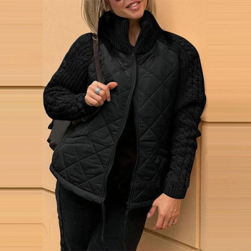 🔥 50% DE DESCUENTO POR TIEMPO LIMITADO 🔥 Chaqueta Acolchada de Punto con Patchwork para Mujer ✨ Estilo único y cálido para el invierno ❄️