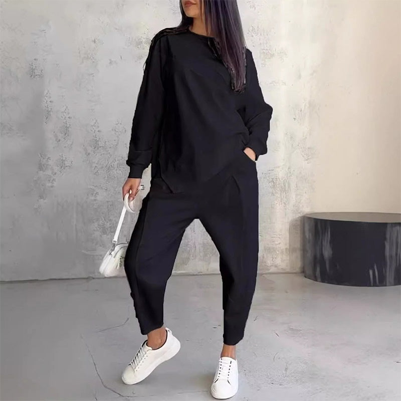 👩‍🦱 Conjunto de Sudadera y Pantalones de Mujer – Manga Larga con Dobladillo, Estilo Cómodo y Moderno ✨💖
